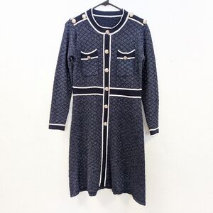 Elegant Navy and White Women's Dress